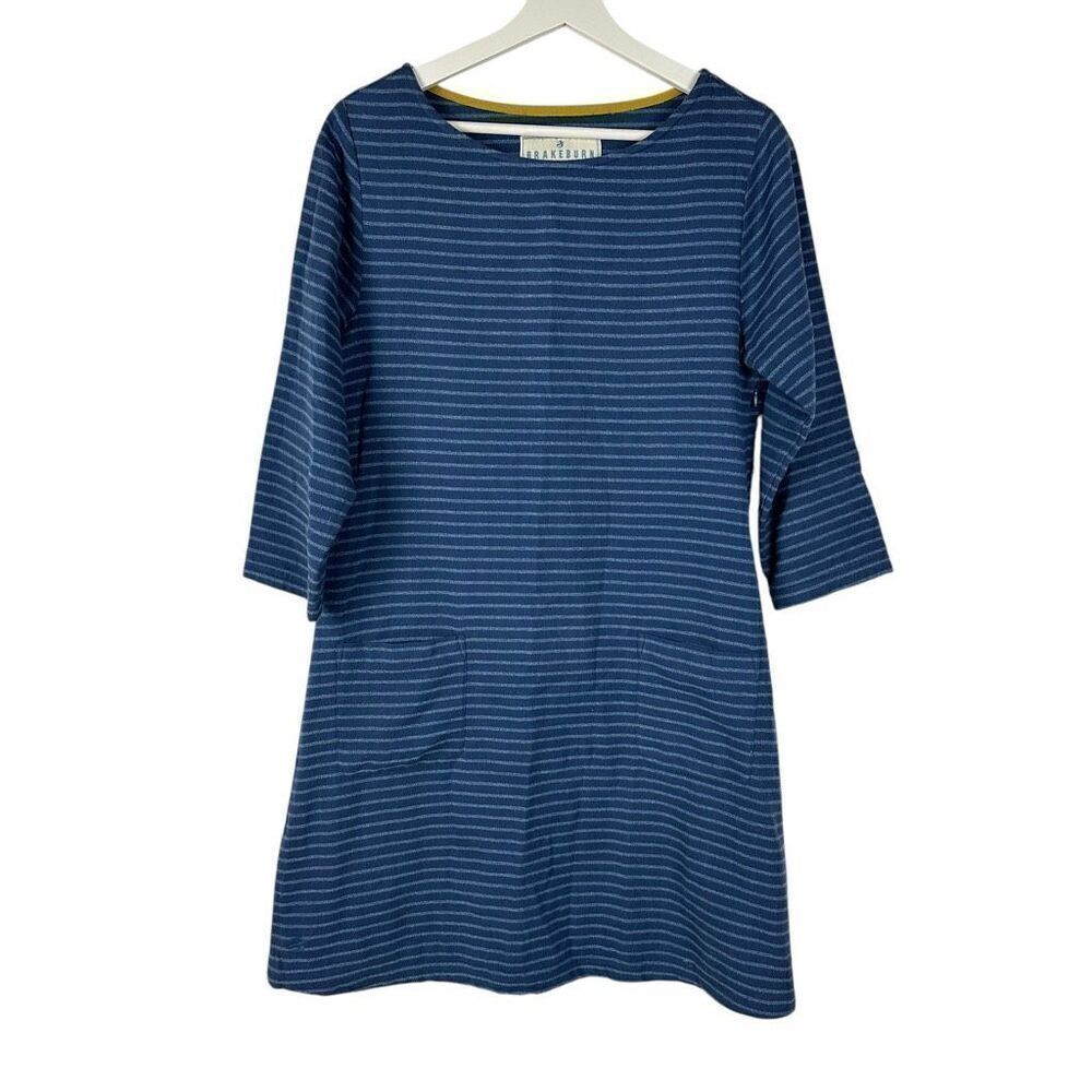 Brakeburn Blue Stripe Cotton Shift Dress size 12
